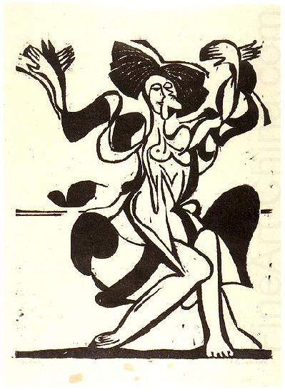 Ernst Ludwig Kirchner Dancing Mary Wigman - Woodcut china oil painting image